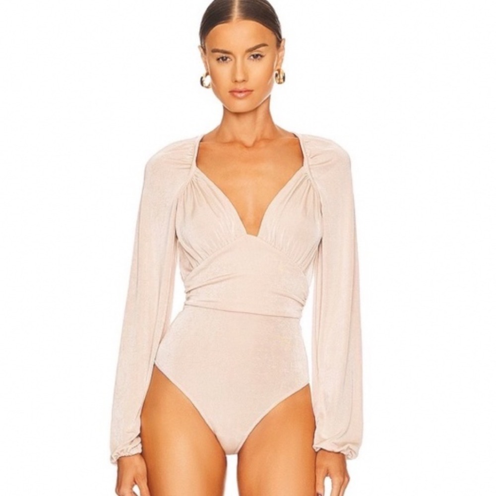 Free People Intimately In Your Arms Blossom Pearl Shimmer Bodysuit XS NWT